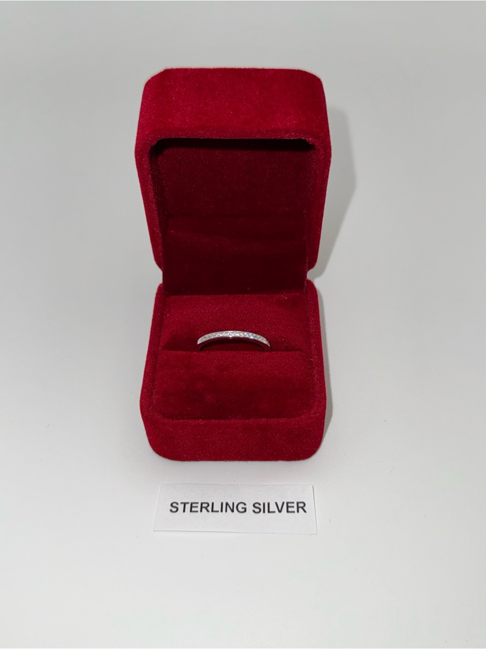 Sterling Silver Pavé Band ring, size 9 new !